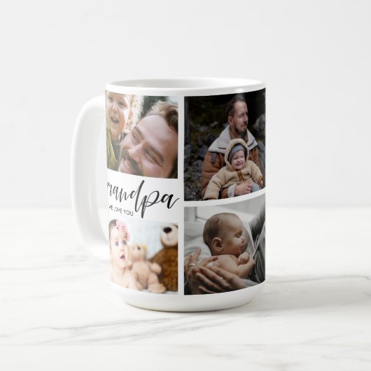 Opa Wir Liebe Sie Foto Collage Kaffee Tasse (Vorderseite Links)