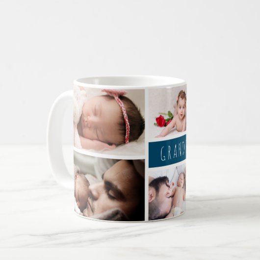 Opa Wir Liebe Sie Foto Collage Kaffeetasse (Vorderseite Links)