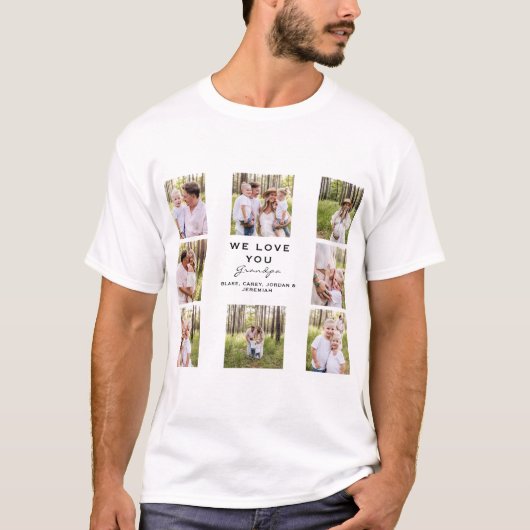Opa Wir Liebe Sie Foto Collage Plaque T-Shirt (Vorderseite)