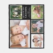 Opa Wir Liebe Sie Foto Collage Schwarz Fleecedecke (Vorderseite)