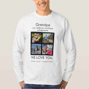 Opa Wir Liebe Sie Foto Personalisiert Weiß T-Shirt