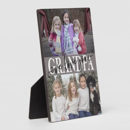 Opa Wir Liebe Sie FotoCollage Fotoplatte (Seite)