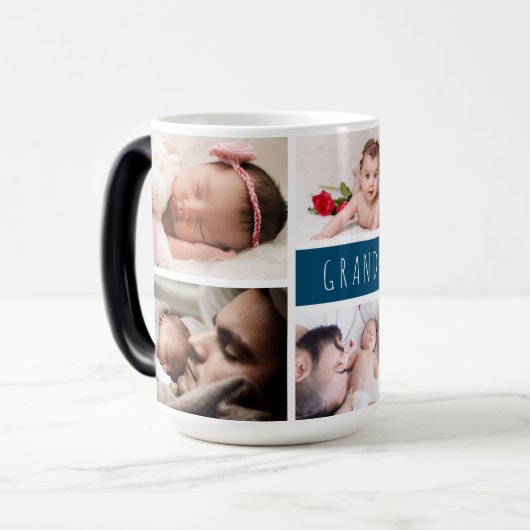 Opa Wir Liebe Sie FotoCollage Verwandlungstasse (Vorderseite Links)