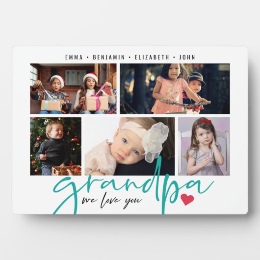 Opa Wir Liebe Sie Moderne FotoCollage Fotoplatte (Vorderseite)