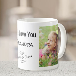 Opa Wir Liebe Sie Personalisiertes Foto & Namen Kaffeetasse