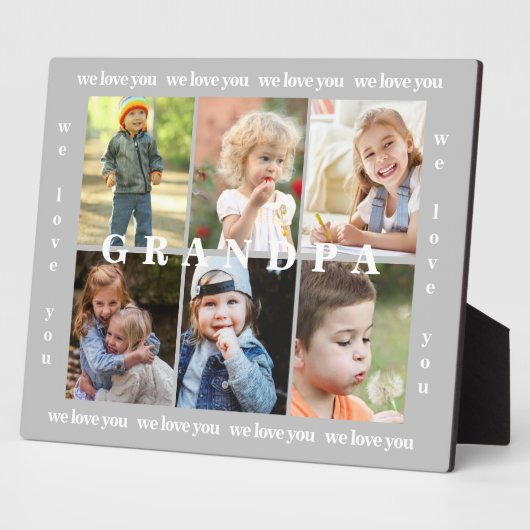 Opa Wir Liebe Sie sechs Foto Collage Plaque Fotoplatte (Seite)