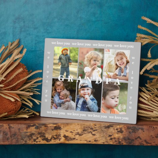 Opa Wir Liebe Sie sechs Foto Collage Plaque Fotoplatte (Seite)