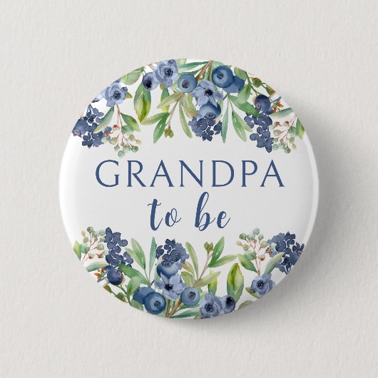 Opa wird Button für Blaubeer-Baby-Party (Vorderseite)