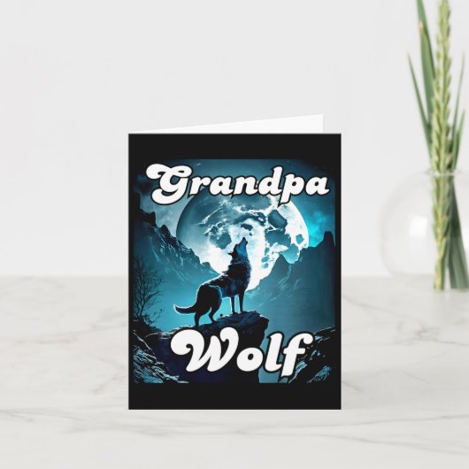 Opa Wolf passender Stamm Wölfe Camping Packung Fa Karte (Vorderseite)