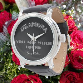 "Opa You are Much Love" Extravagantes Script Class Armbanduhr