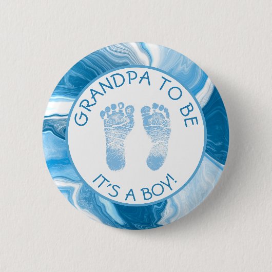 Opa zu Blue Marble Baby Showknopf Button (Vorderseite)
