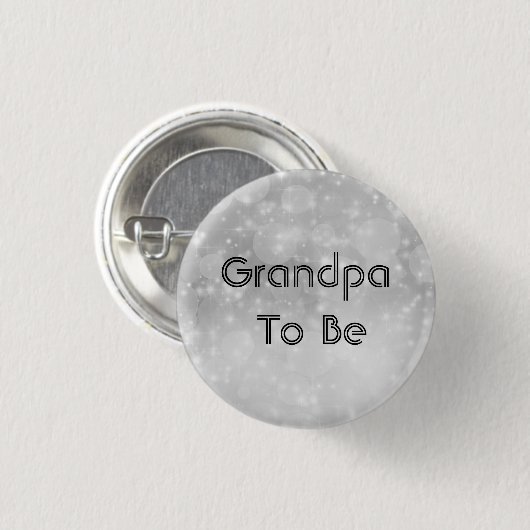 Opa zum Glitzer Silver Bokeh Kinderdusche Button (Vorne & Hinten)