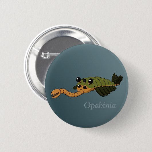 Opabinia - prähistorisches Tier Button (Vorne & Hinten)