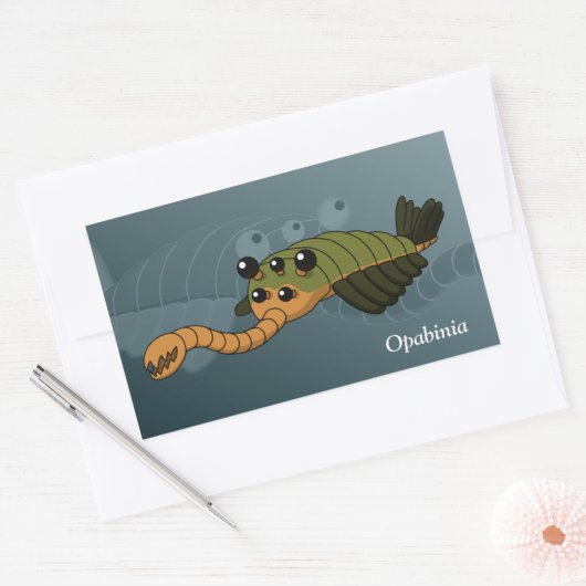 Opabinia - prähistorisches Tier Rechteckiger Aufkleber (Umschlag)