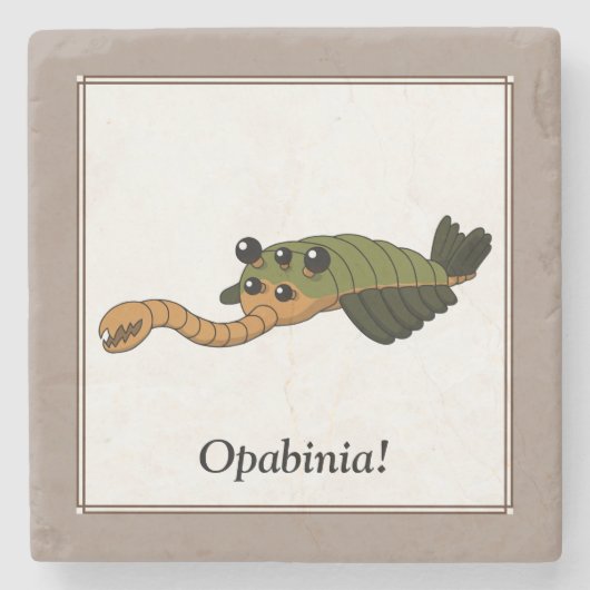 Opabinia- prähistorisches Tier Steinuntersetzer (Vorderseite)