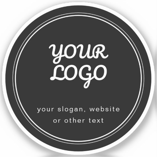 Opak oder transparent Ihr Logo stilvoll editierbar Aufkleber (Vorderseite)