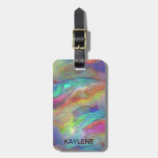 Opal Agate Personalisiert Luggage Tag Gepäckanhänger (Vorderseite vertikal)
