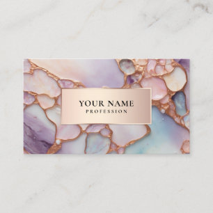 Opal Agate Stone & Marble QR Code Luxury Visitenkarte