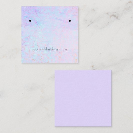 Opal Agate Texture Ohrringe Display-Karte Quadratische Visitenkarte (Vorne/Hinten)