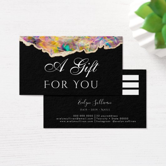 opal auf schwarze Gift Card (Schreibtisch)