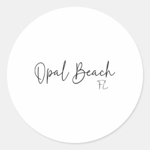 Opal Beach Florida Ca Retro für Männer Frauen Runder Aufkleber