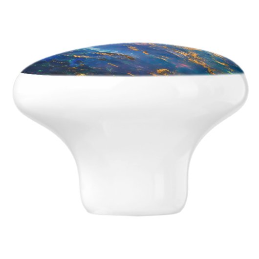 Opal Blue Gem Muster Keramikknauf (Seitenansicht)