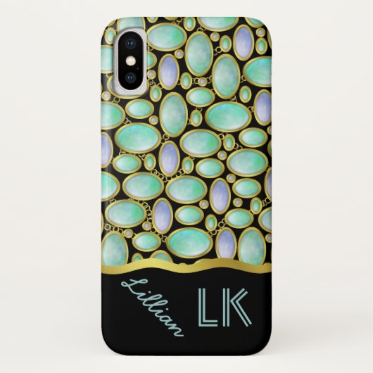 Opal Brooch Kettenmonogramm Muster Case-Mate iPhone Hülle (Rückseite)
