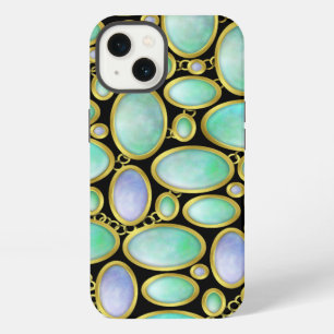 Opal-Broschen-Kettenmuster Luxe iPhone 13 Hülle