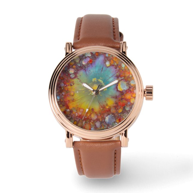 Opal-Burst-Uhr Armbanduhr (Vorderseite)