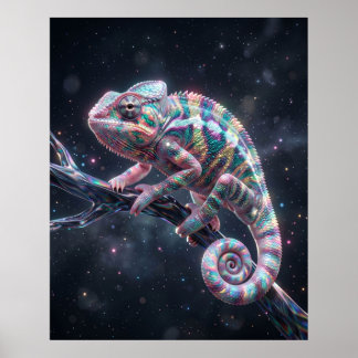 Opal Chamäleon Holo Zweig Poster