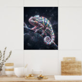 Opal Chamäleon Holo Zweig Poster (Küche)