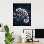 Opal Chamäleon Holo Zweig Poster (Heimbüro)