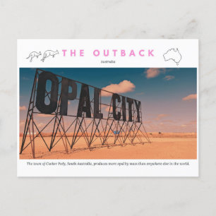 Opal City Coober Pedy Sign Postkarte