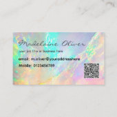 Opal Color Blue Foto Business Card Visitenkarte (Rückseite)