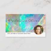 Opal Color Blue Foto Business Card Visitenkarte (Vorderseite)