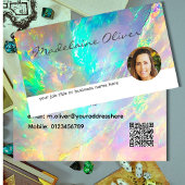 Opal Color Blue Foto Business Card Visitenkarte