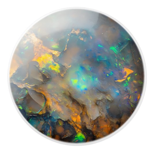 Opal Color Gemstone Muster Keramikknauf (Vorderseite)