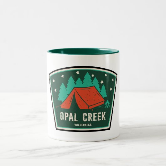 Opal Creek Wilderness Oregon Camping Zweifarbige Tasse (Mittel)