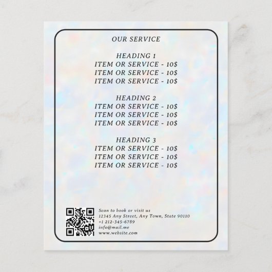 Opal Crystal Ball Psychic Medium Tarot Reader Flyer (Hinten)