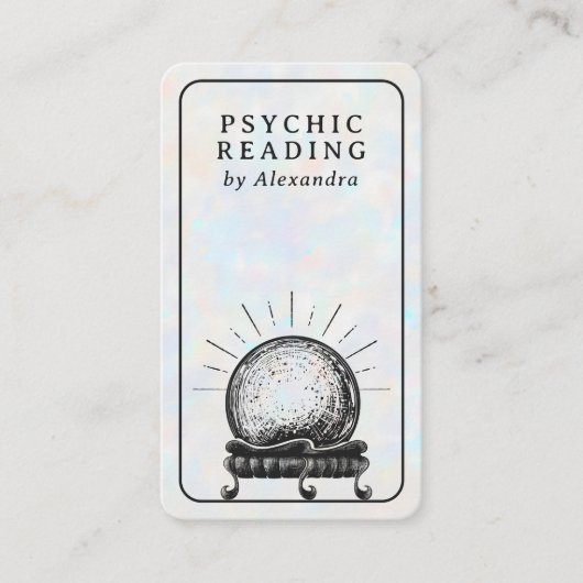 Opal Crystal Ball Psychisches Medium QR Code Visitenkarte (Vorderseite)