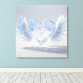 *~* Opal Crystal Heart Angel Wings AP78 Leinwanddruck (Insitu (Holzboden))
