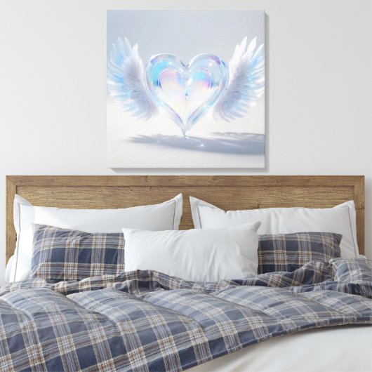 *~* Opal Crystal Heart Angel Wings AP78 Leinwanddruck (Insitu (Schlafzimmer))