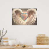 *~*~ Opal Crystal Heart Angel Wings AP78 Poster (Küche)