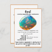 Opal Crystal Meaning Card Einladung (Vorne/Hinten)