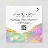 *~* Opal Crystal Woman Gold Glutter QR Quadratische Visitenkarte (Rückseite)