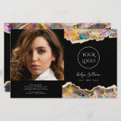 Opal-Design auf der schwarzen Doppelbroschüre (Vorne/Hinten)