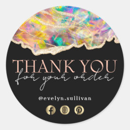 Opal-Design auf schwarz danke Ihnen Aufkleber