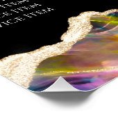 Opal Design auf Schwarze Preisliste Glossy Poster (Ecke)