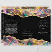 Opal-Design auf schwarzer Broschüre (Vorne/Hinten)