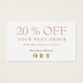 Opal Design danke Ihnen Rabattkarte (Rückseite)